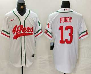 Men%27s San Francisco 49ers #13 Brock Purdy White Mexico Cool Base Stitched Baseball Jersey->san francisco 49ers->NFL Jersey
